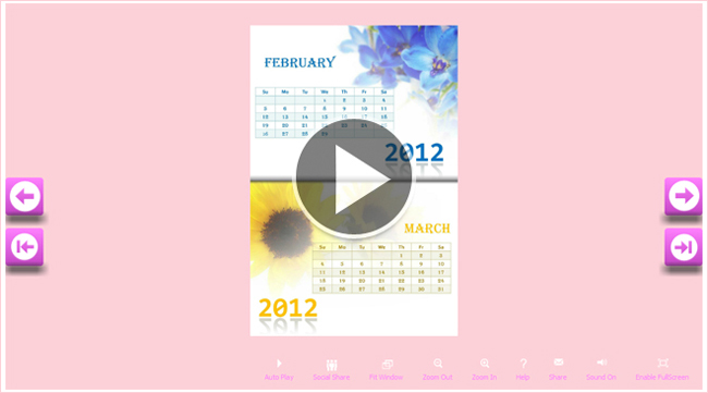 screenshot do Modelo Calendar(Modelos Alpha)